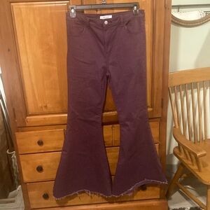 ZENANA• Size L• Eggplant Purple High Waisted Flares